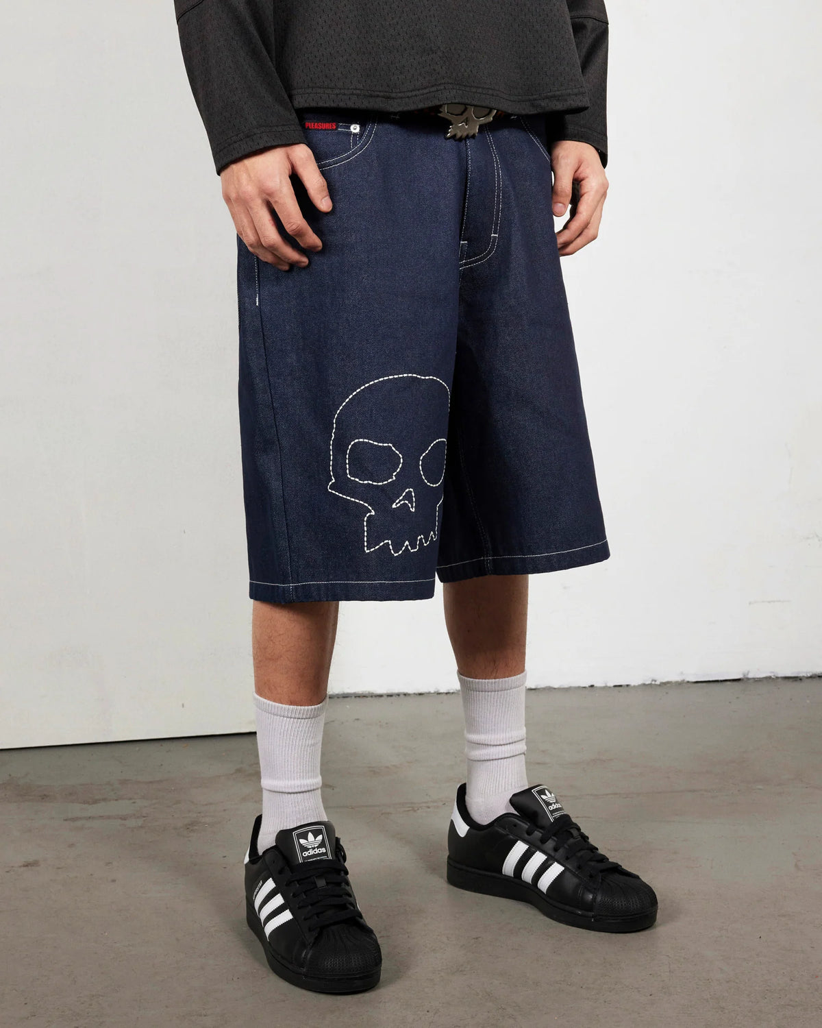Pleasures Skull Jorts Raw