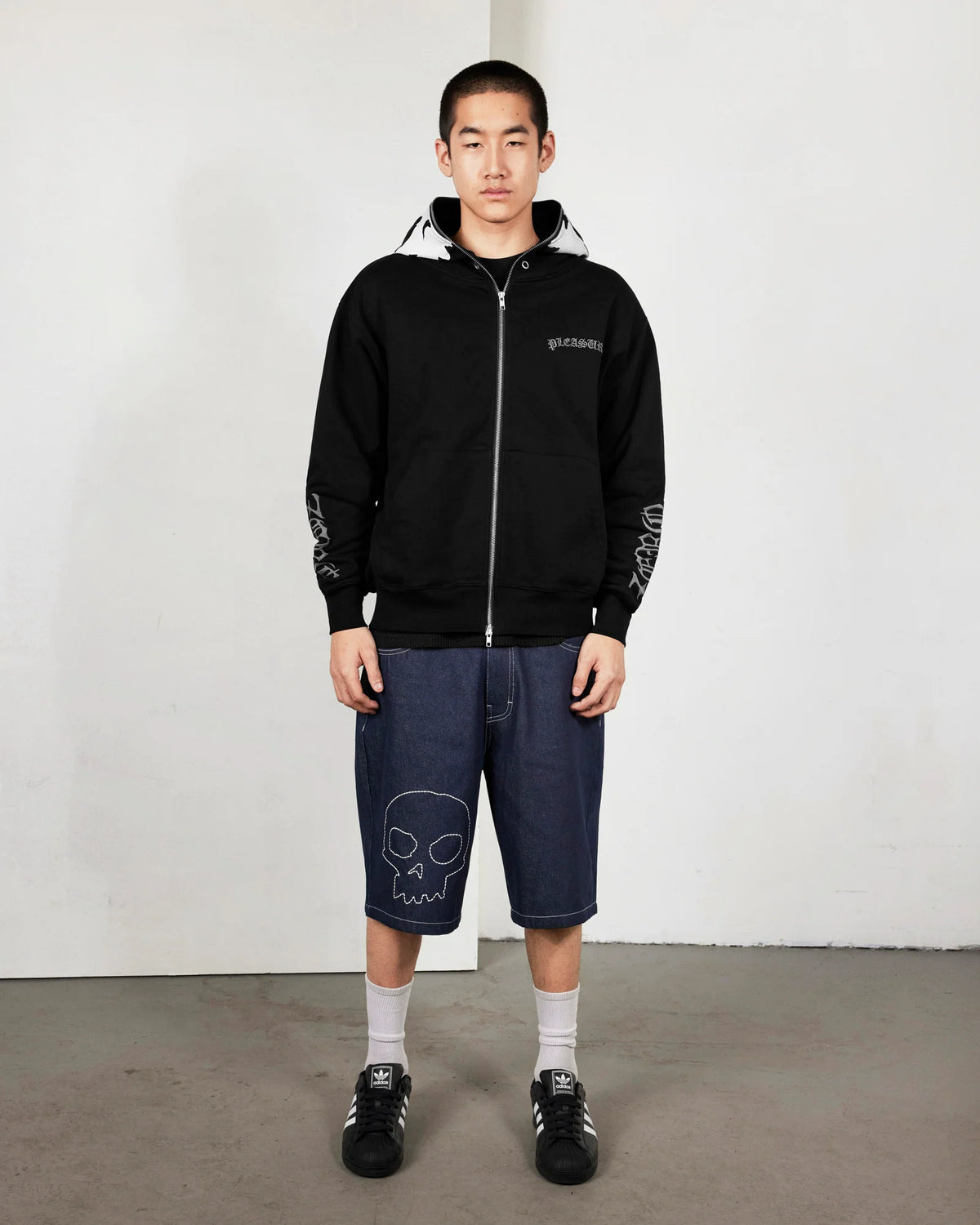 Pleasures Skull Jorts Raw