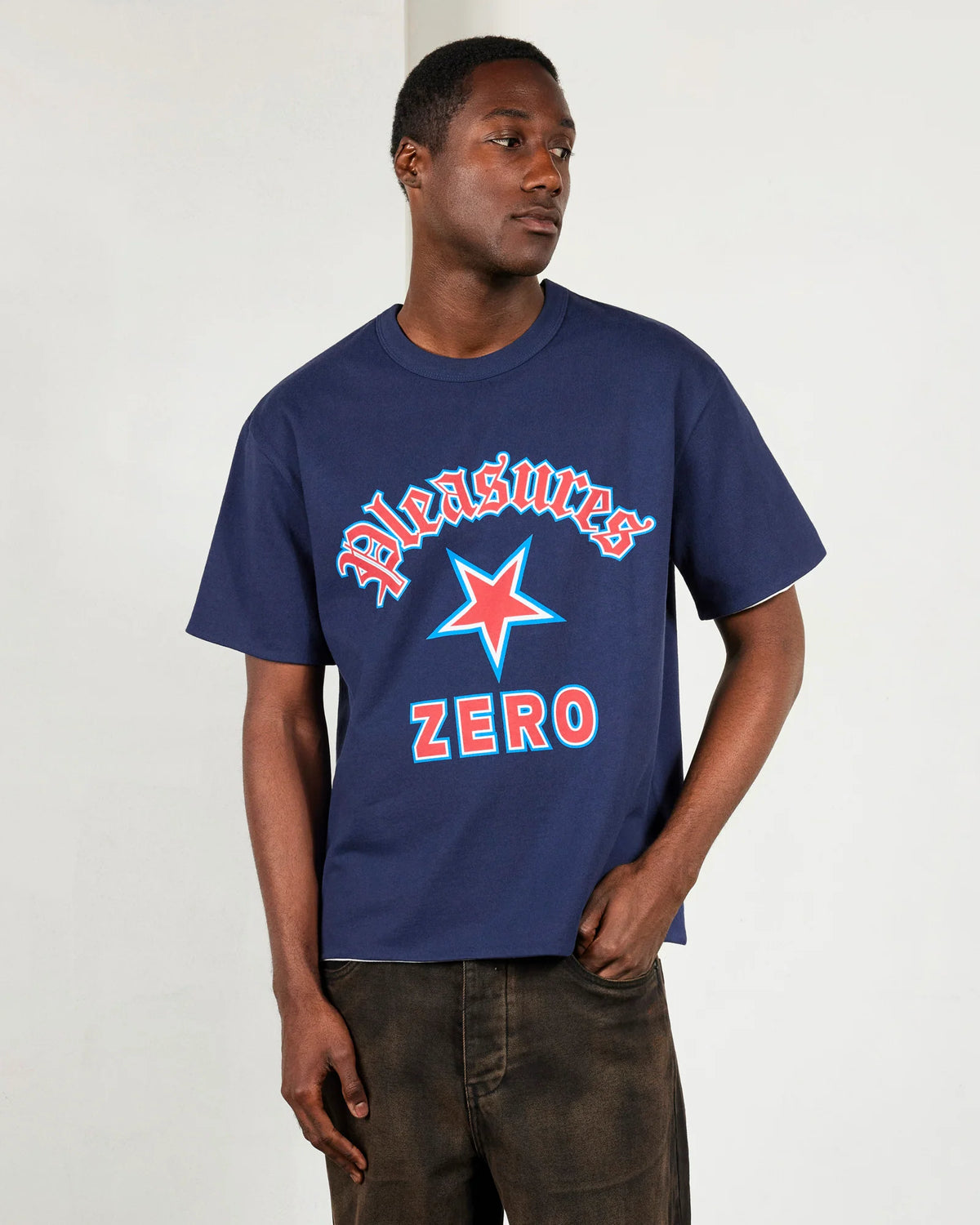 Pleasures Star Reversible T-Shirt Navy