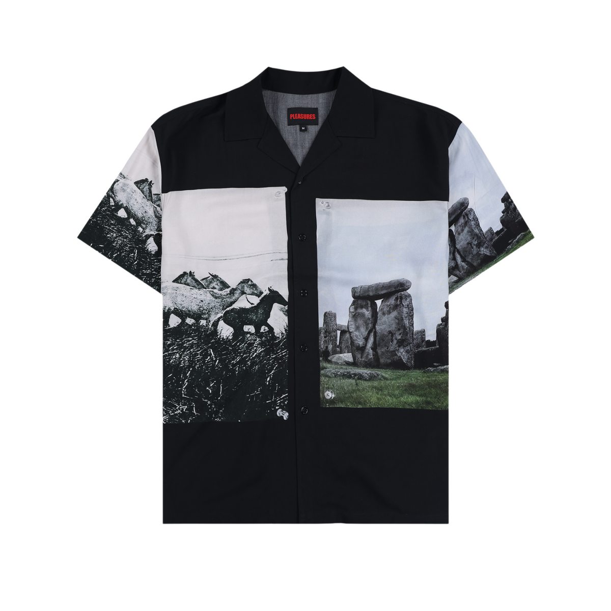 Pleasures Stone Horse Button Down Black