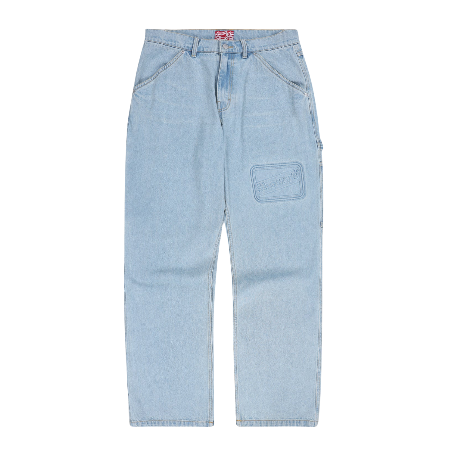 Pleasures X Shorty's Box Logo Carpenter Jeans Light Indigo I Pleasures X Shorty's Box Logo Carpenter Jeans Light Indigo I