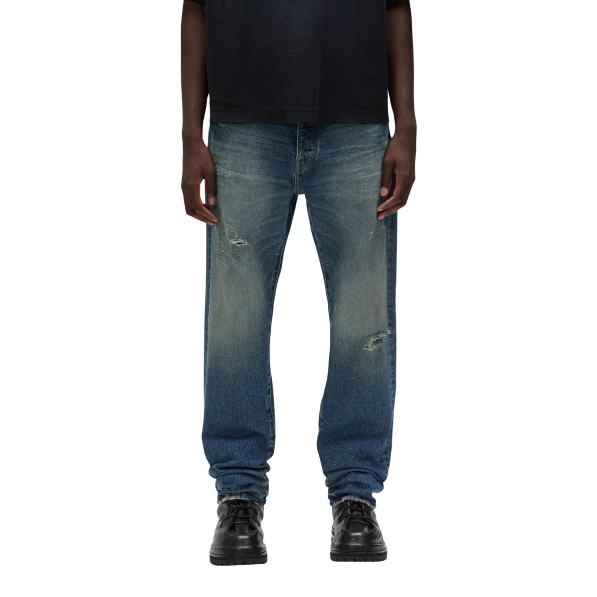 Purple Denim P011 Calcium Powder Distressed Mid indigo