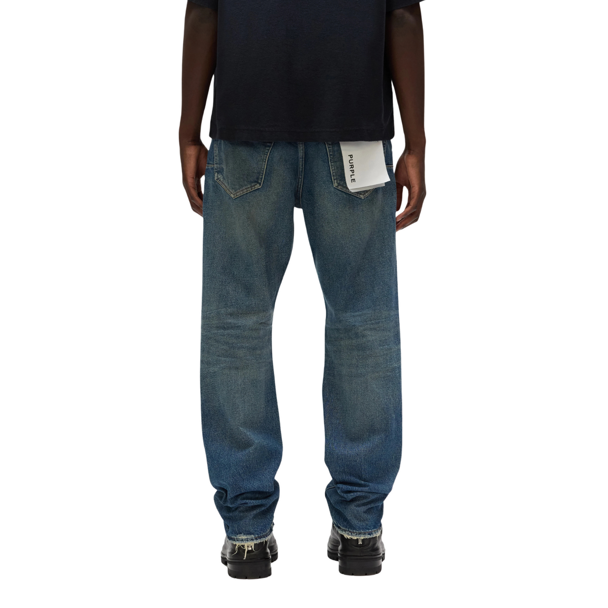 Purple Denim P011 Calcium Powder Distressed Mid indigo