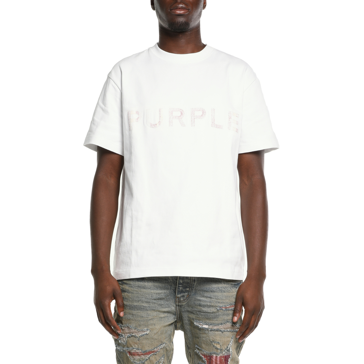 Purple Heavyweight Jersey SS Tee Brilliant White
