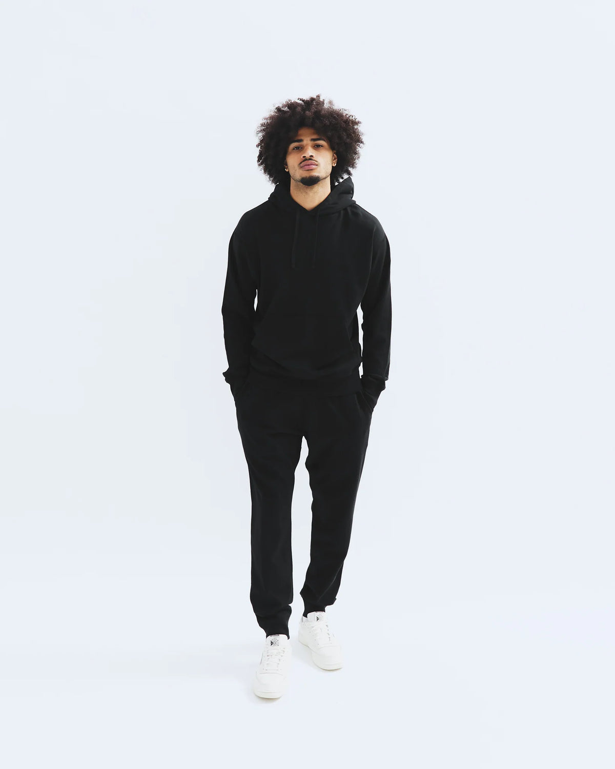 Reigning Champ Lightweight Terry Pullover Hoodie Black