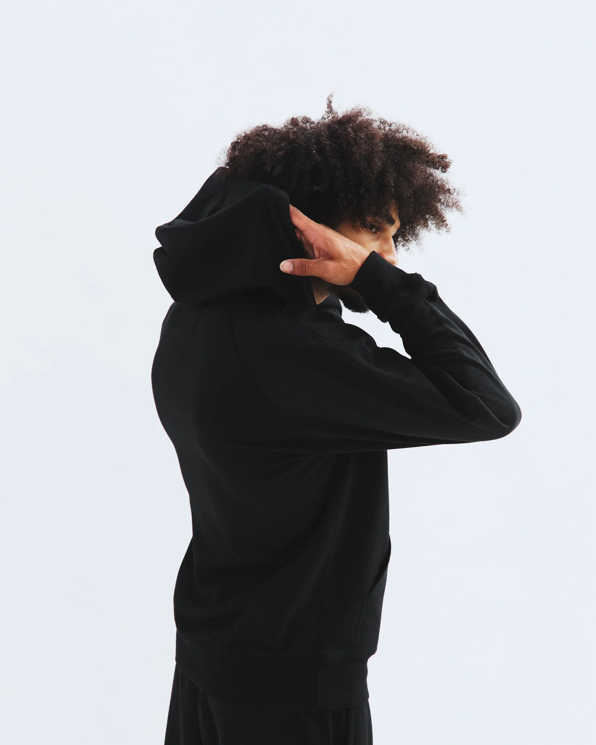 Reigning Champ Lightweight Terry Pullover Hoodie Black