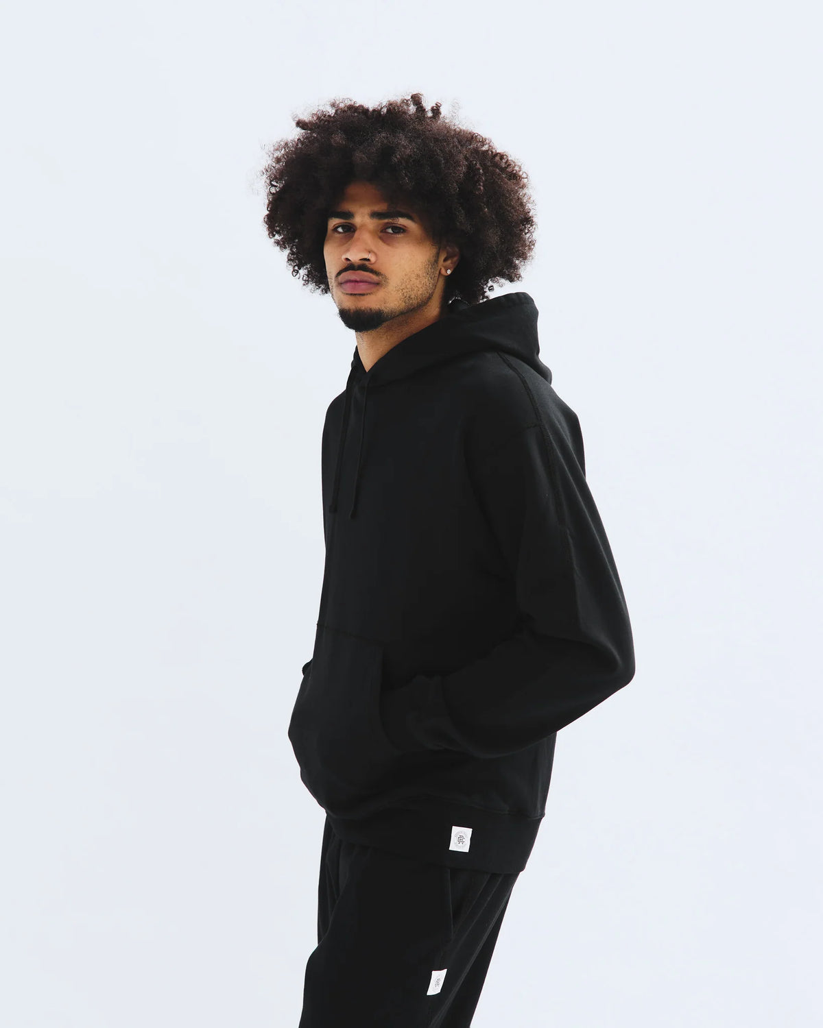 Reigning Champ Lightweight Terry Pullover Hoodie Black