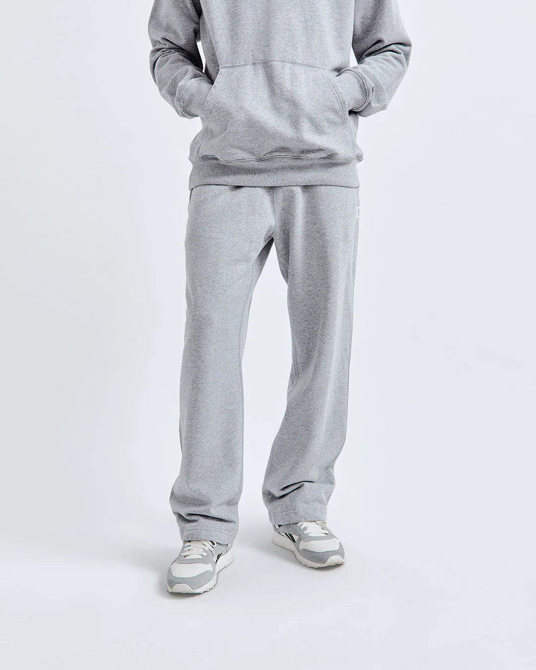 COLLUSION 90's dad wide leg seam front sweatpants in gray heather