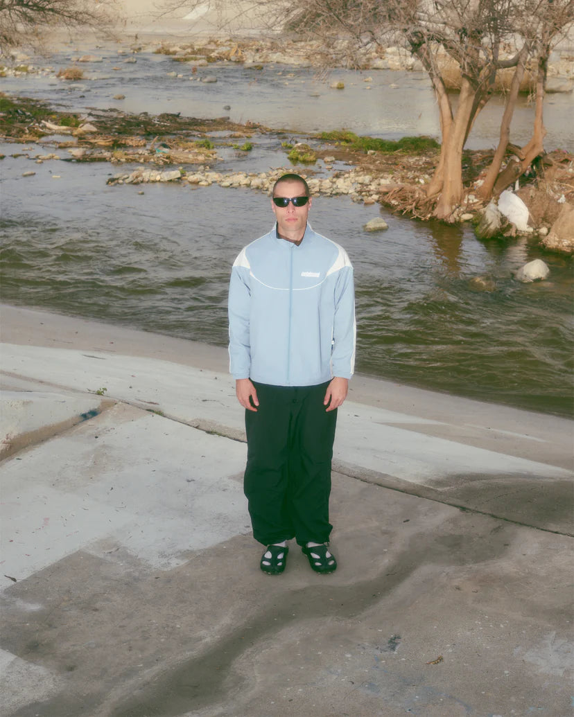 PANELED TRACK JACKET - POWDER BLUE I METALWOOD - Momentum Clothing