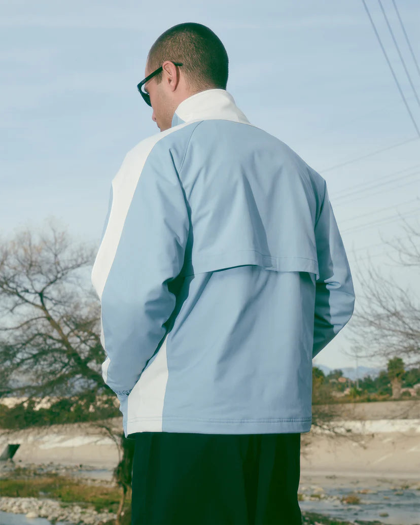 PANELED TRACK JACKET - POWDER BLUE I METALWOOD - Momentum Clothing