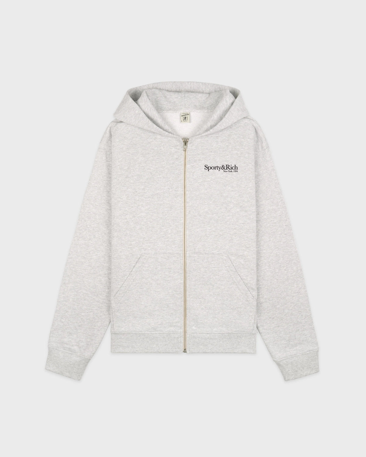 Sporty & Rich W Run Club Zip Hoodie Heather Gray