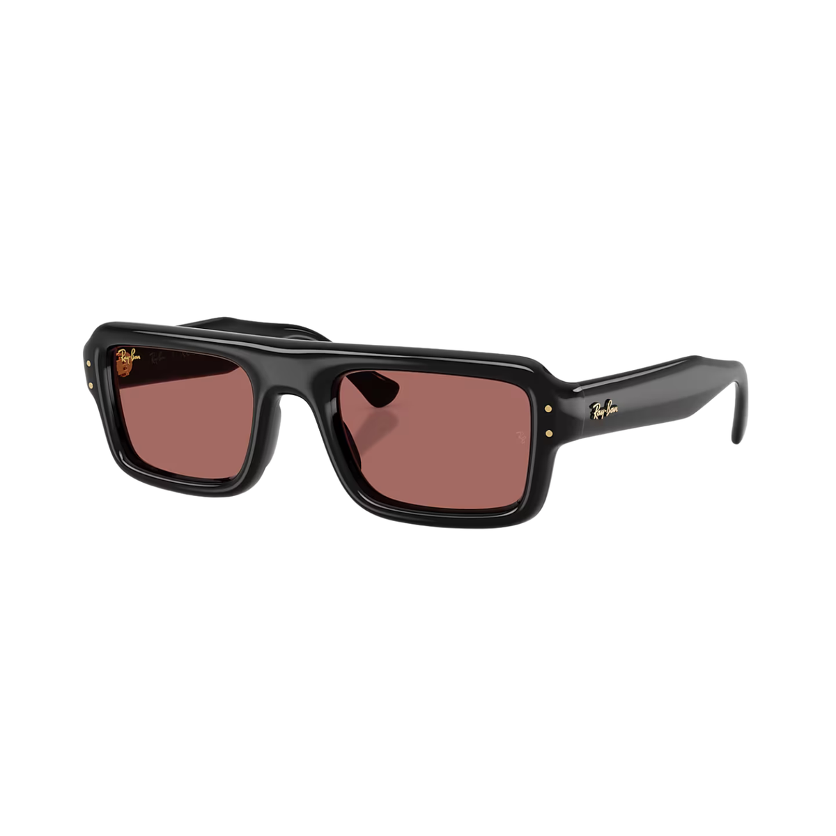 Ray-Ban Flacko Puffer Sunglasses - Black W/ Dark Violet Lenses 