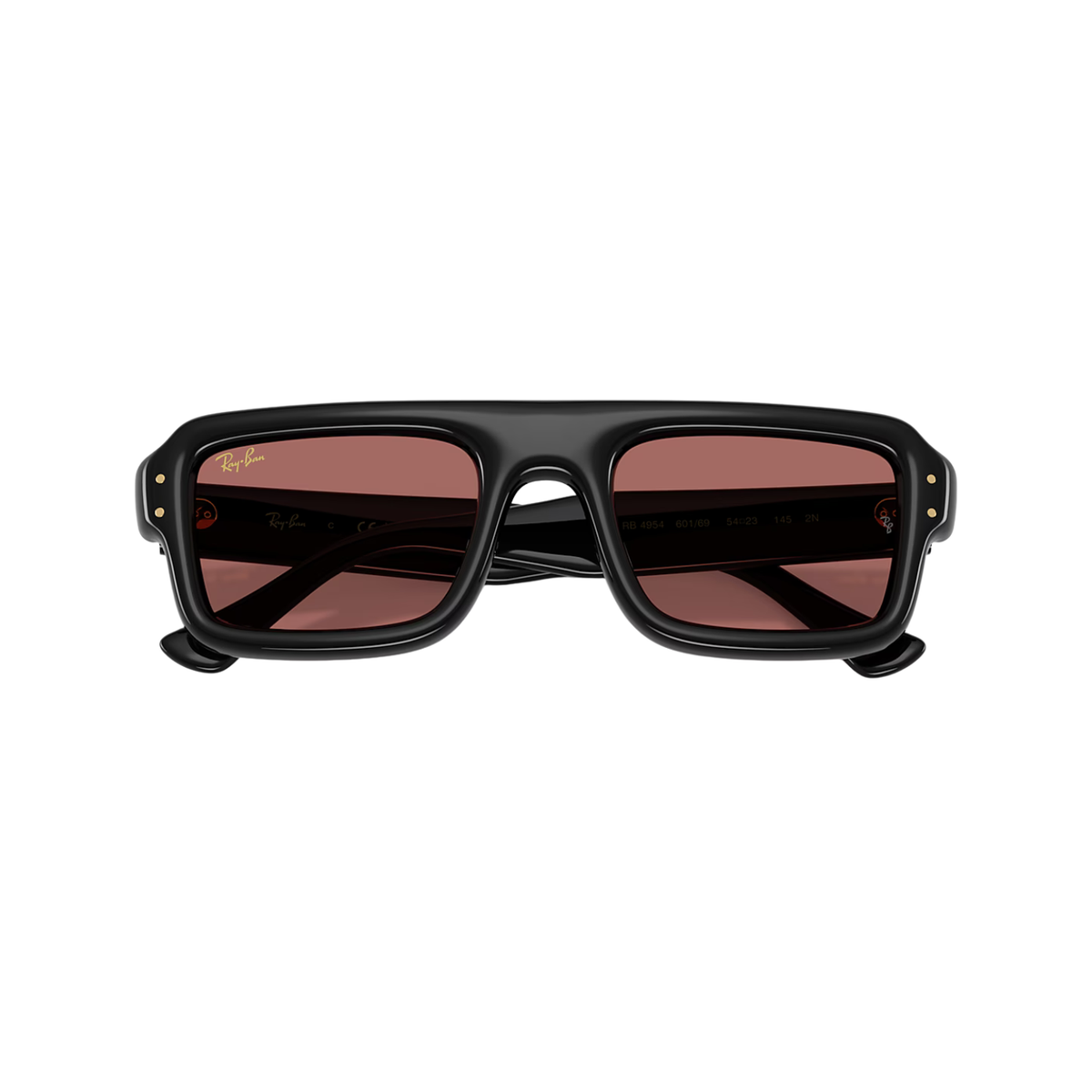 Ray-Ban Flacko Puffer Sunglasses - Black W/ Dark Violet Lenses 