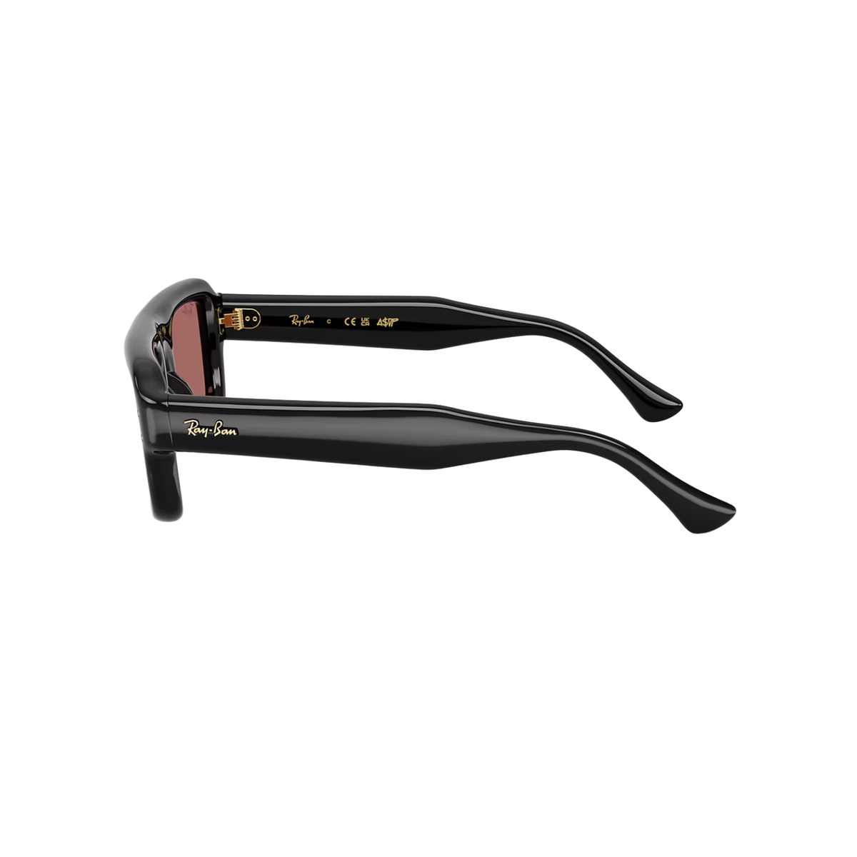 Ray-Ban Flacko Puffer Sunglasses - Black W/ Dark Violet Lenses 