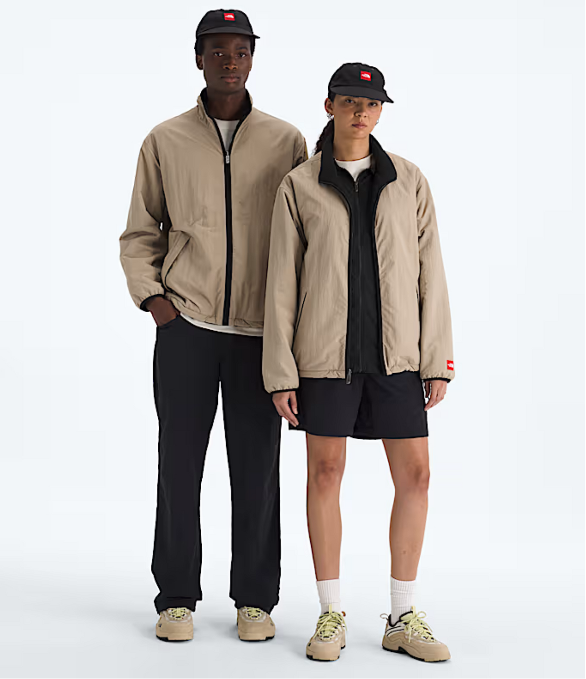The North Face Red Box Reversible Fleece Jacket Mushroom Grey TNF Black