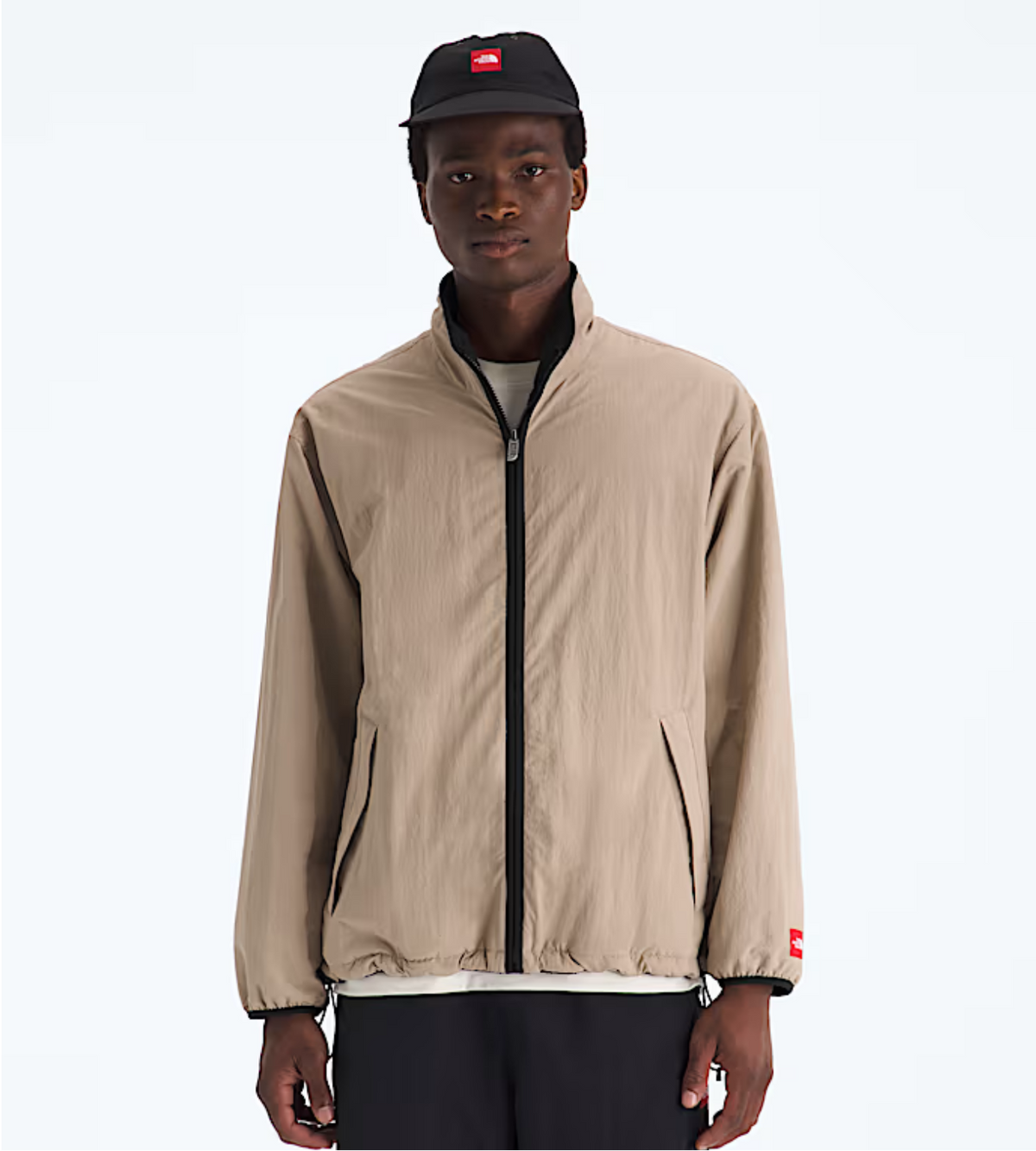 The North Face Red Box Reversible Fleece Jacket Mushroom Grey TNF Black