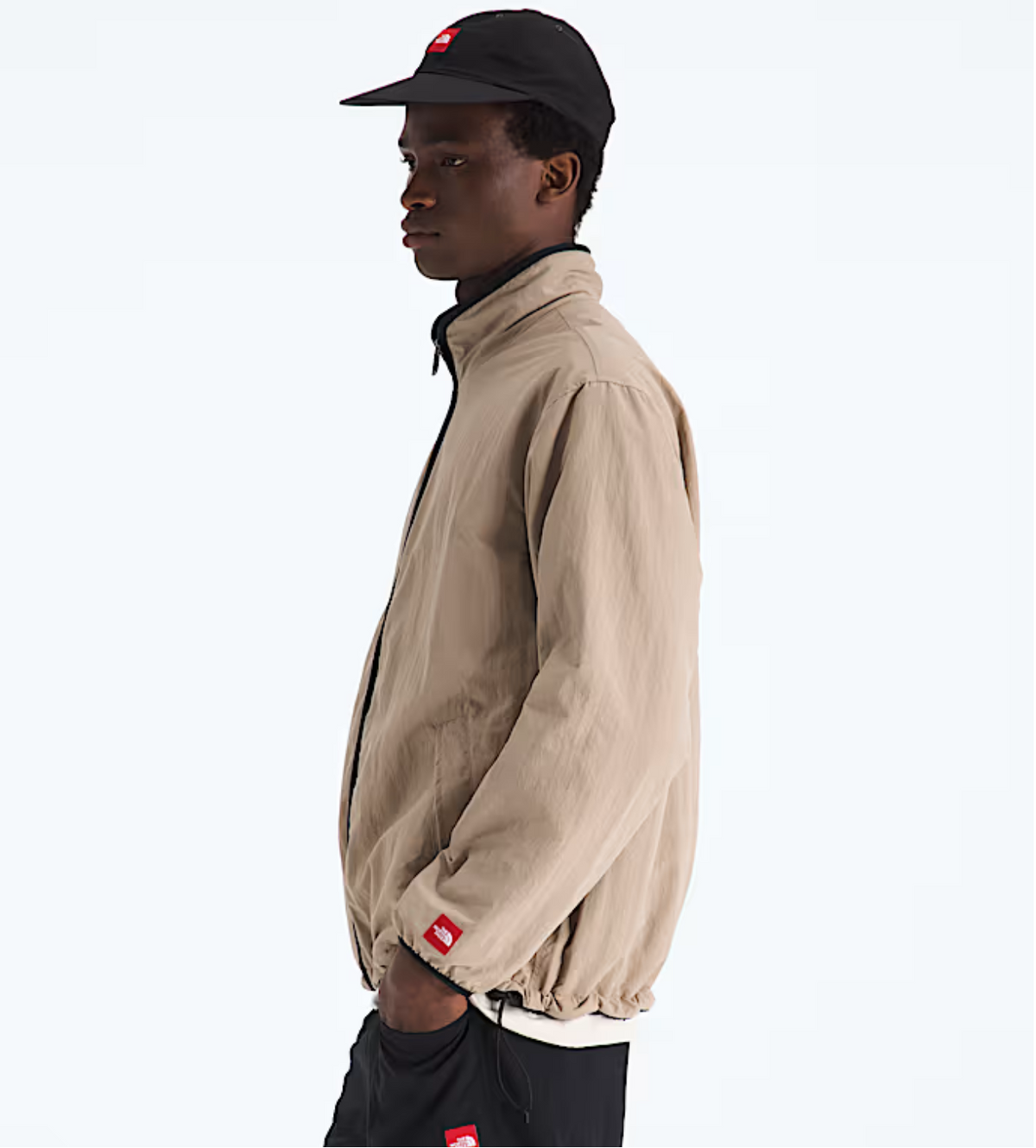 The North Face Red Box Reversible Fleece Jacket Mushroom Grey TNF Black