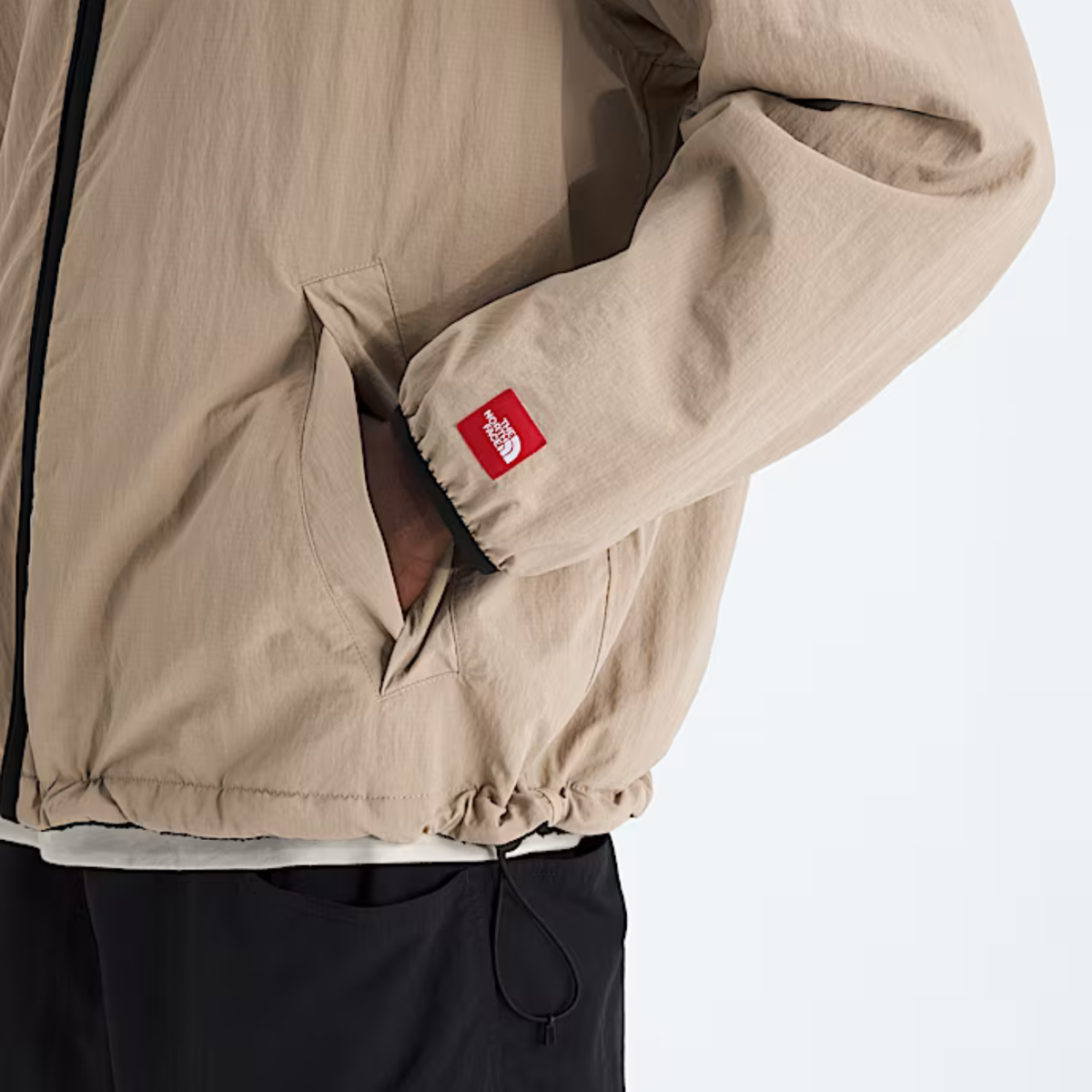 The North Face Red Box Reversible Fleece Jacket Mushroom Grey TNF Black