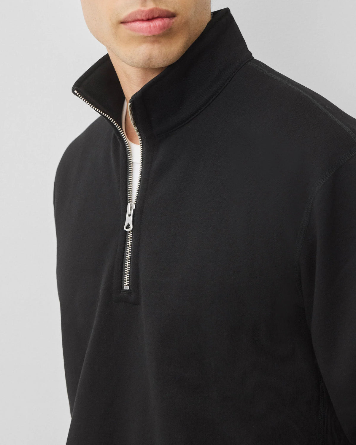 Reigning Champ Brushed Fleece Standard Quarter Zip Black
