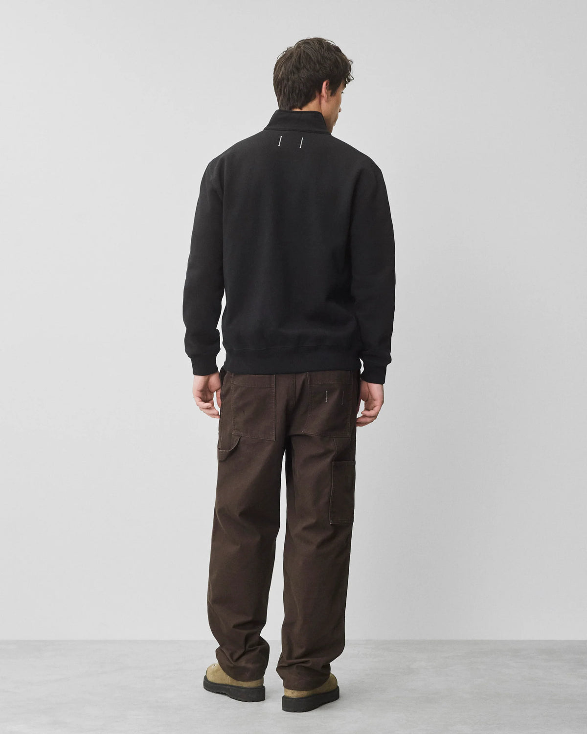 Reigning Champ Brushed Fleece Standard Quarter Zip Black