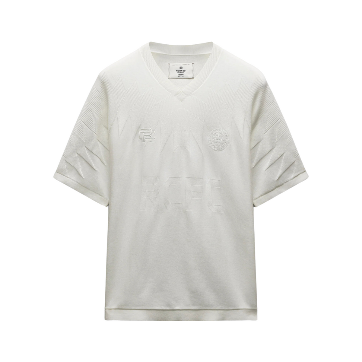 Reigning Champ Knit Supima Fine Knit International Tonal Jersey Championship White