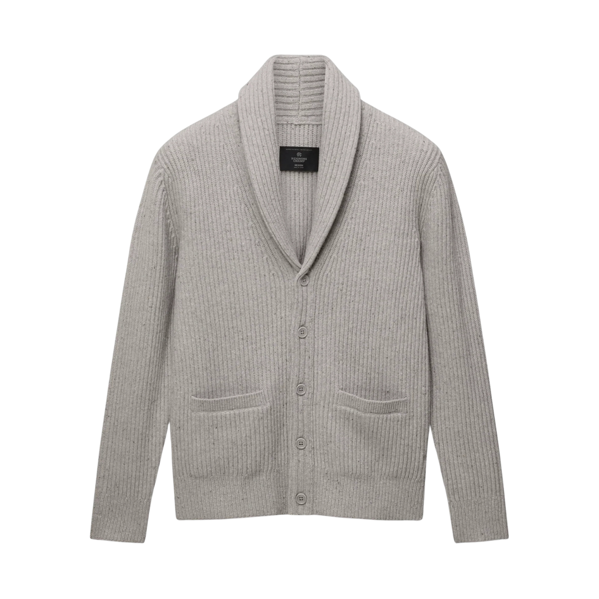 Reigning Champ Merino Kenny Shawl Cardigan Nep Heather Grey