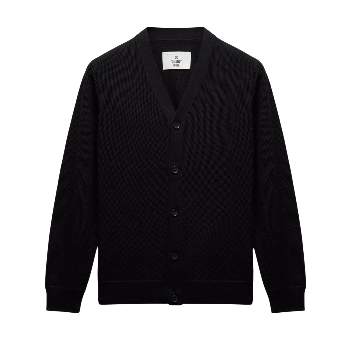 Reigning Champ Supima Pique Ace Cardigan Black