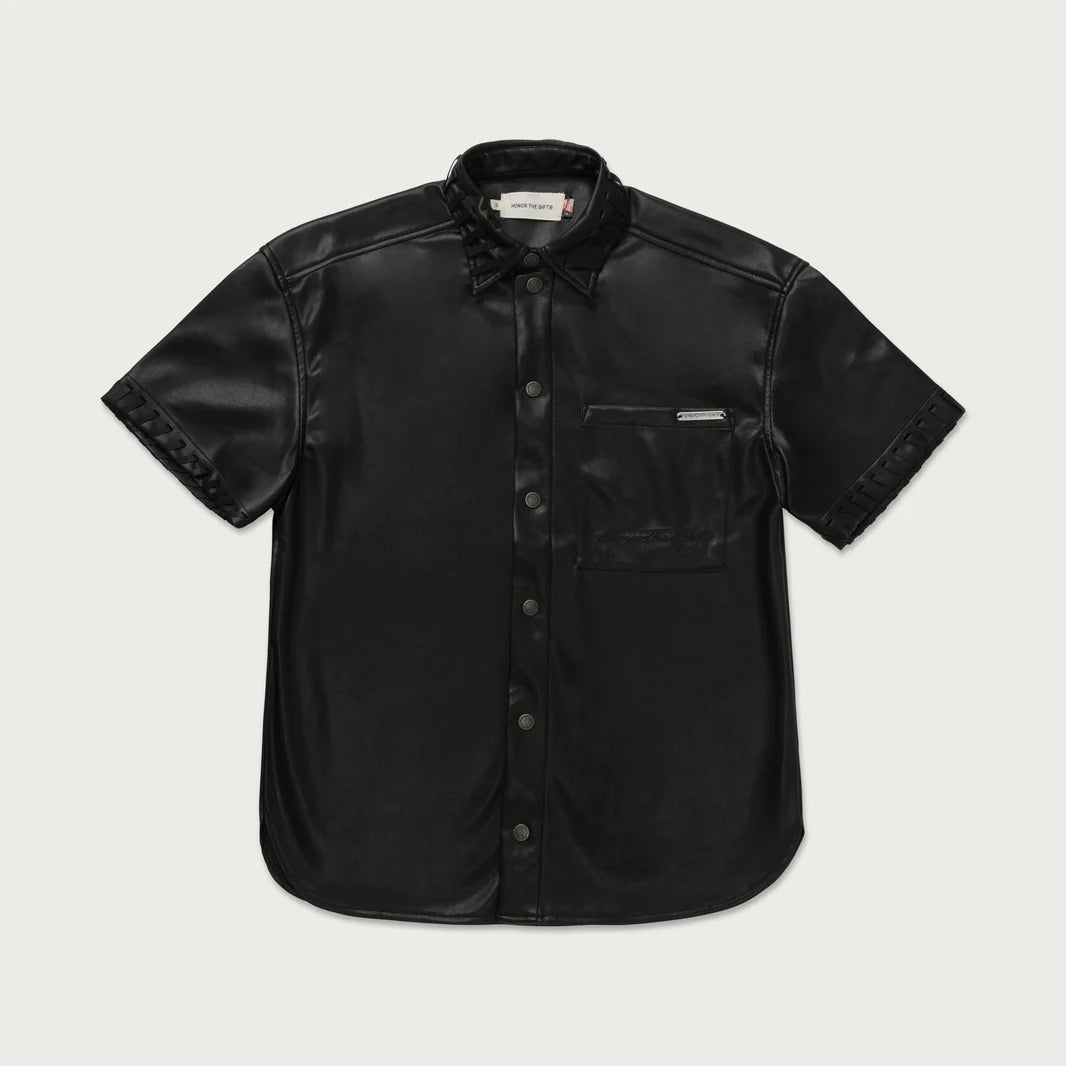 W VEGAN LEATHER BOX SHIRT