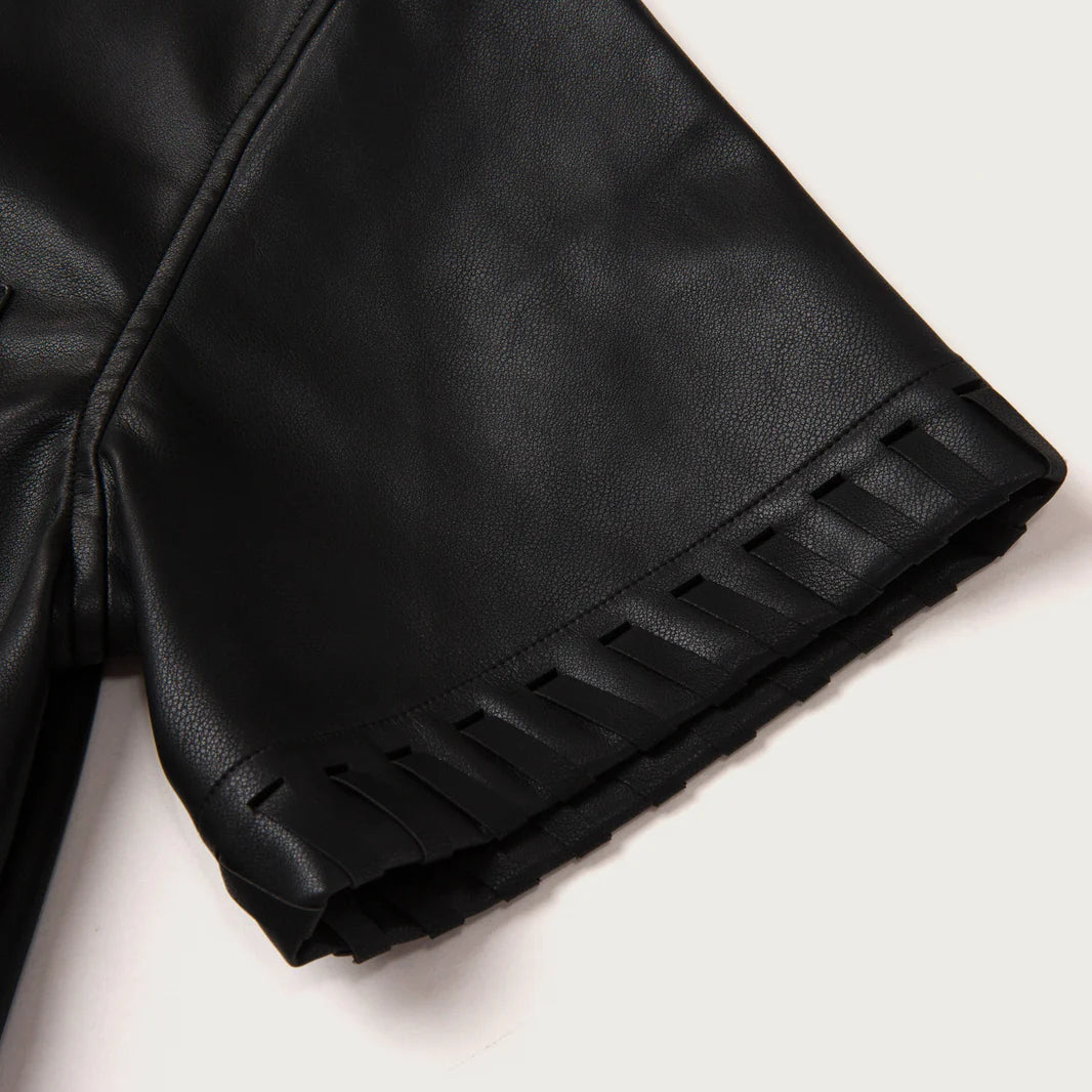 W VEGAN LEATHER BOX SHIRT