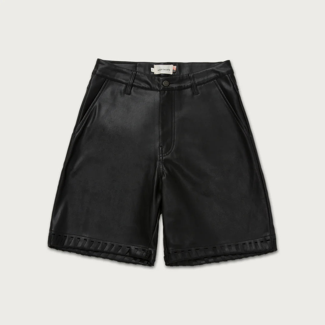 W VEGAN LEATHER SHORT - BLACK I HONOR THE GIFT - Momentum