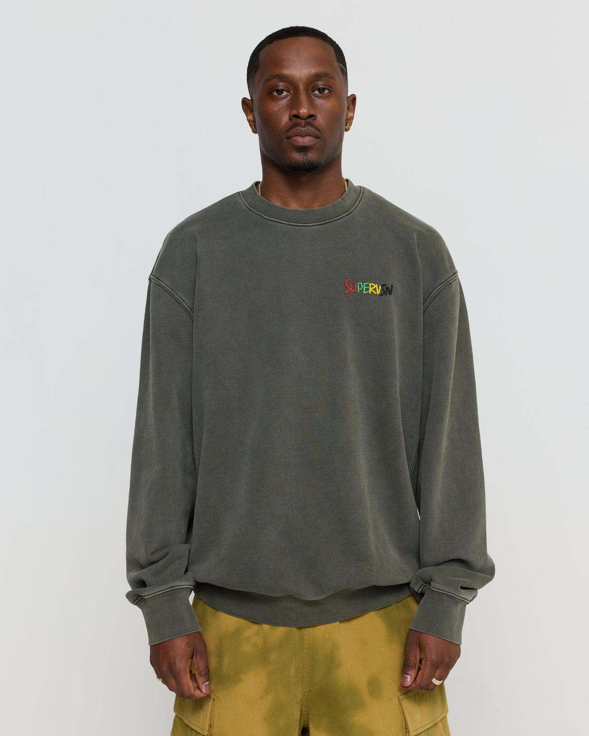 SUPERVSN Slauson Beaded Crewneck Vintage Grey