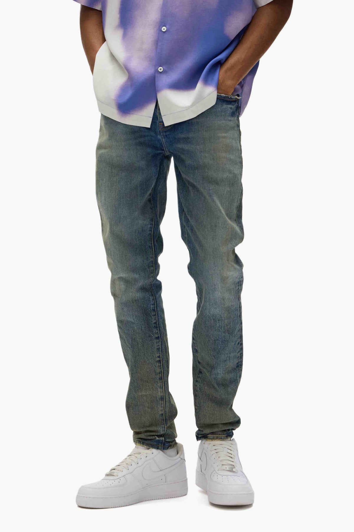 Purple Denim P001 Skinny Cracked Bronze Dark Indigo