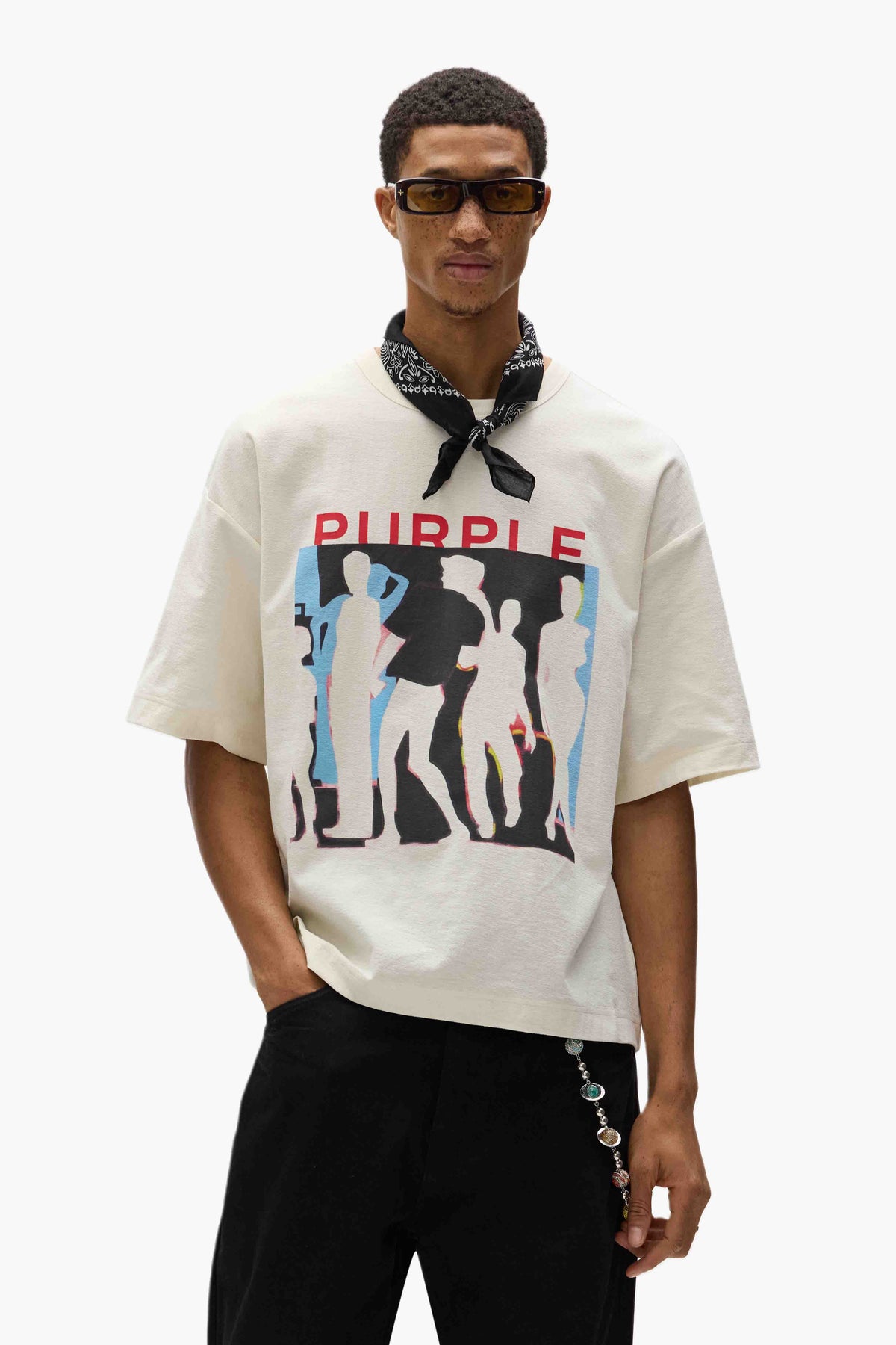 Purple Jersey Oversized SS Top Off White
