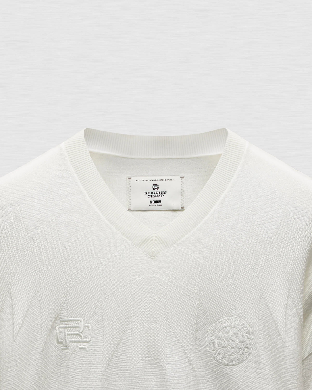 Reigning Champ Knit Supima Fine Knit International Tonal Jersey Championship White