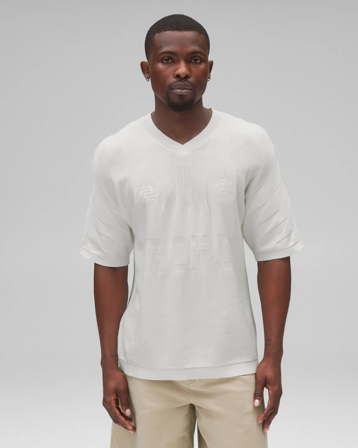 Reigning Champ Knit Supima Fine Knit International Tonal Jersey Championship White