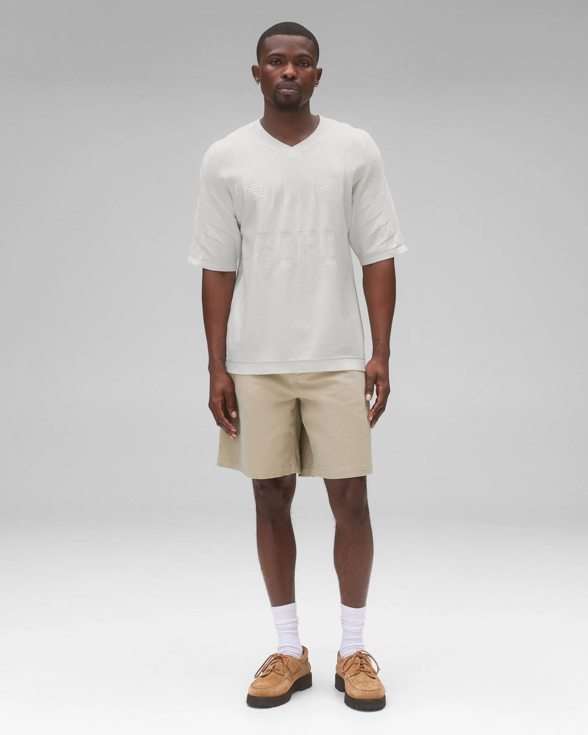 Reigning Champ Knit Supima Fine Knit International Tonal Jersey Championship White