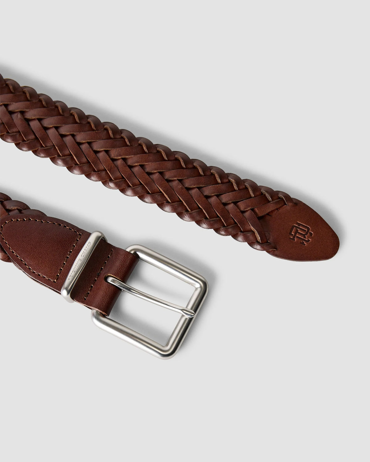 Reigning Champ Braided Leather Belt Brown