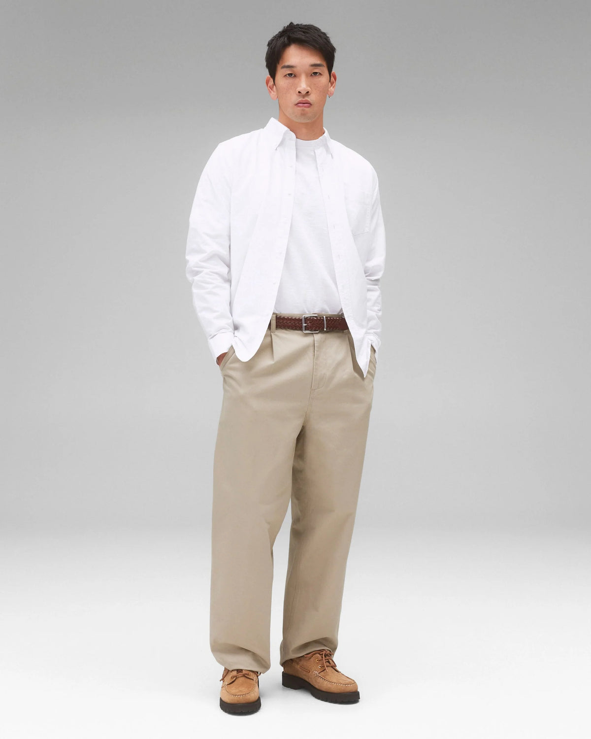 Reigning Champ Braided Leather Belt Brown