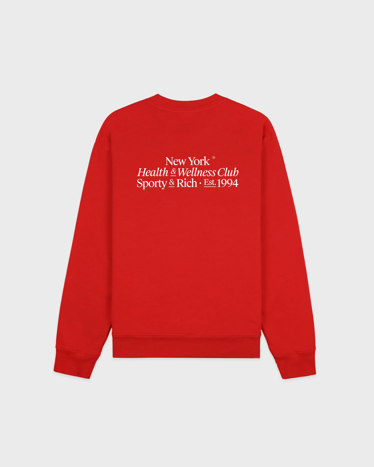 Sporty & Rich W Modern Crewneck Ruby/White