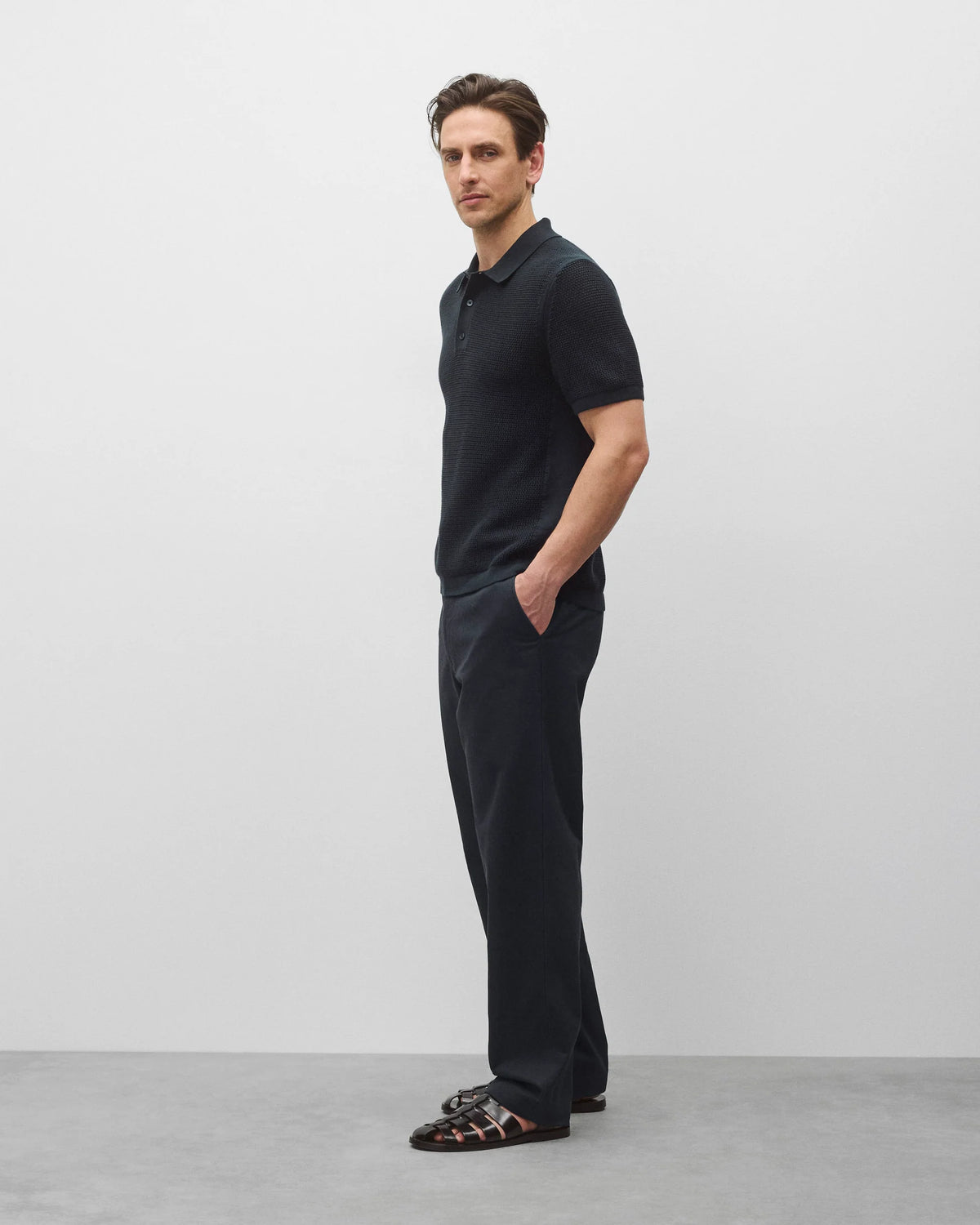 Reigning Champ Supima Mesh Cruise Polo Navy