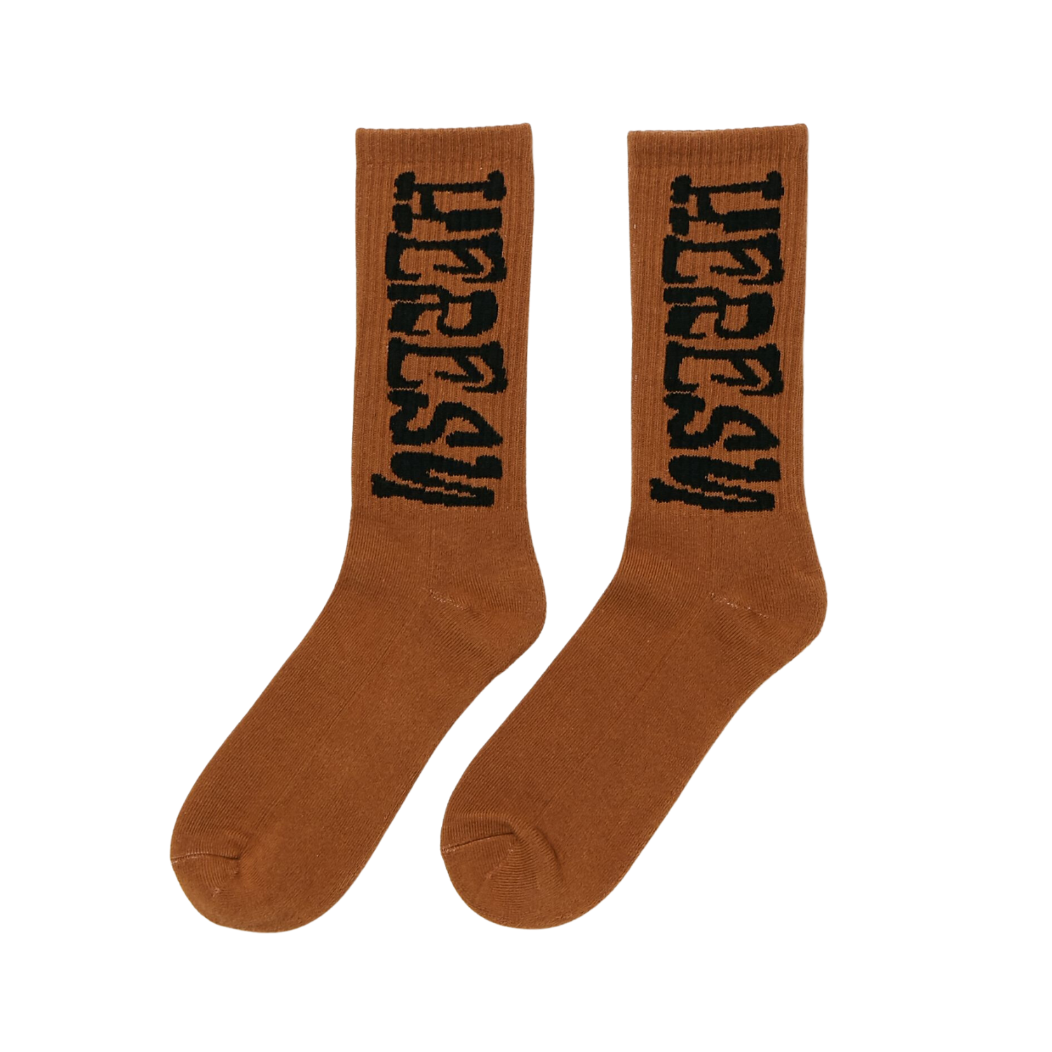 STAMP SOCKS - BROWN