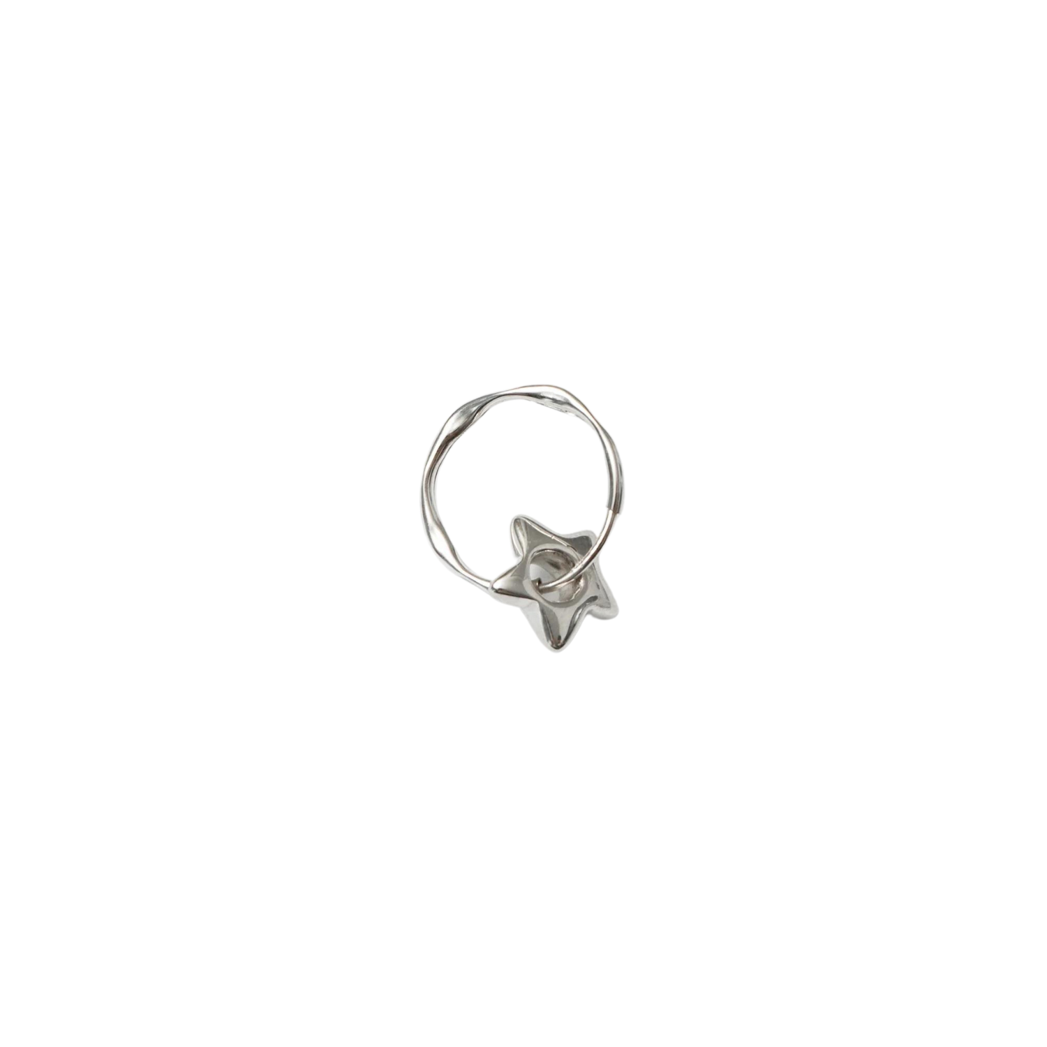 STAR CHARM HOOP - STERLING SILVER