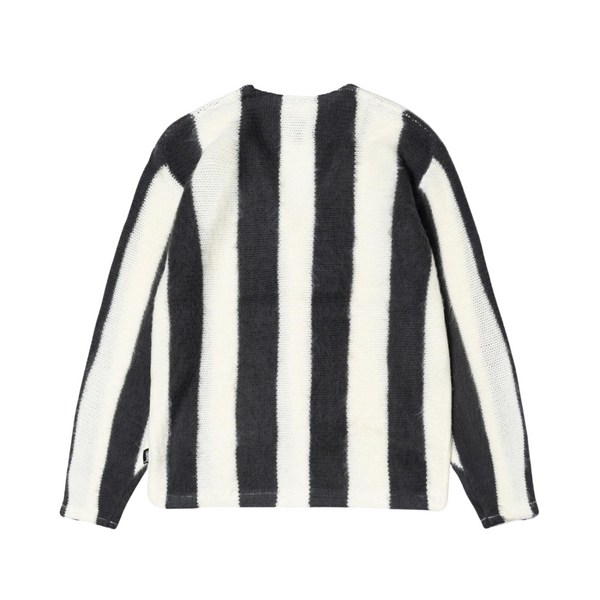 STRIPE BRUSHED CARDIGAN - NATURAL I STUSSY - Momentum