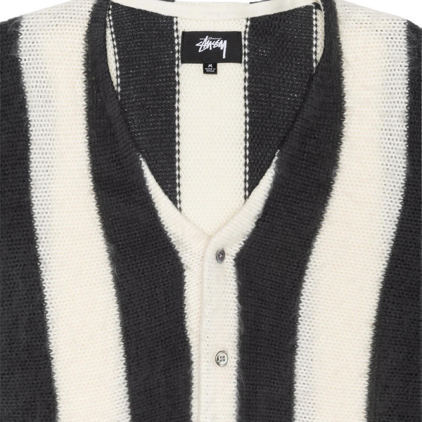 STRIPE BRUSHED CARDIGAN - NATURAL I STUSSY - Momentum Clothing