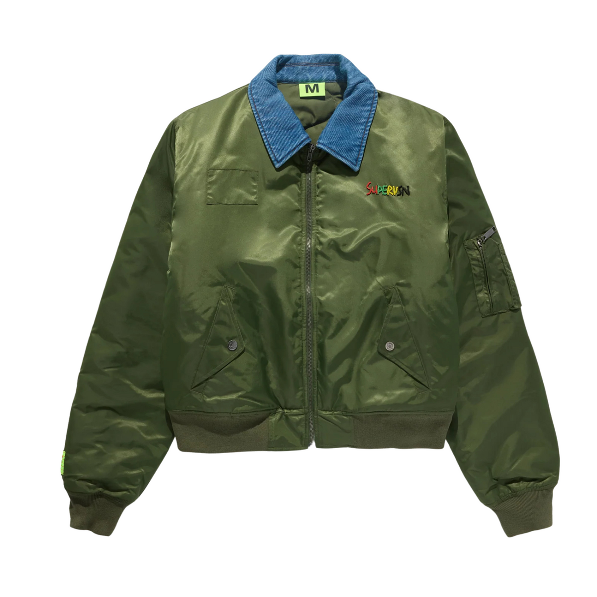 SUPERVSN Contrast Flight Jacket Olive