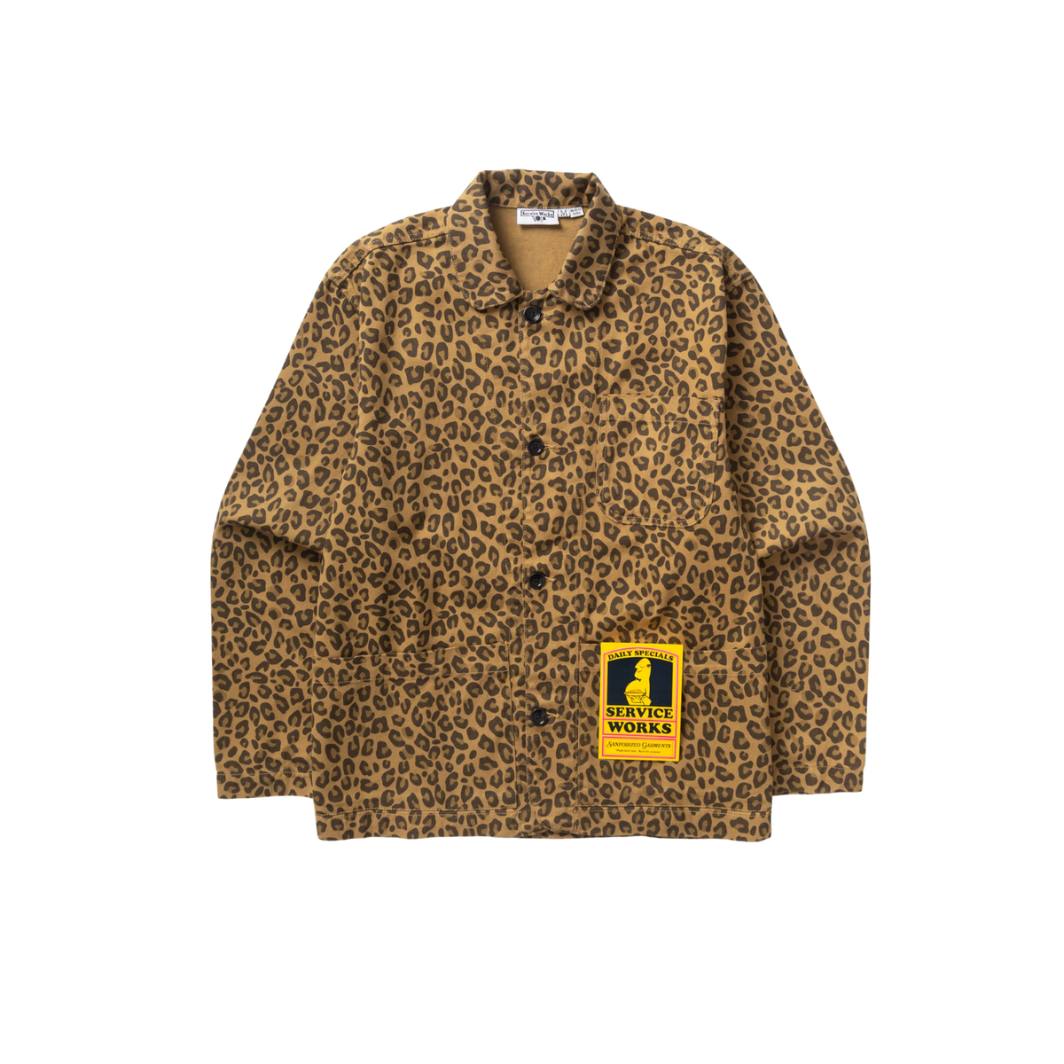 Service Works Patterned Easy Chef Shirt Brown Leopard