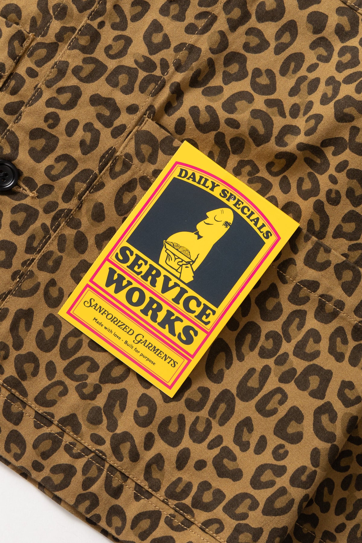 Service Works Patterned Easy Chef Shirt Brown Leopard