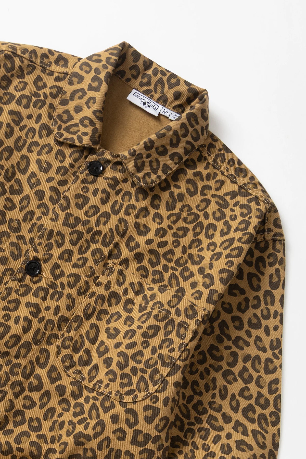 Service Works Patterned Easy Chef Shirt Brown Leopard