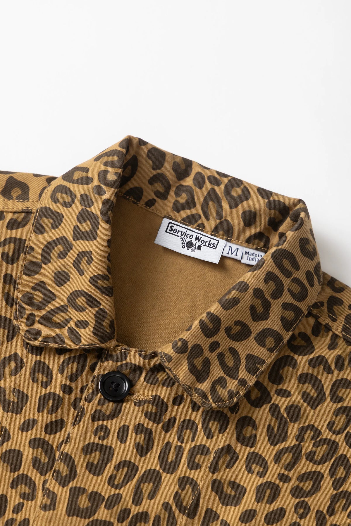 Service Works Patterned Easy Chef Shirt Brown Leopard