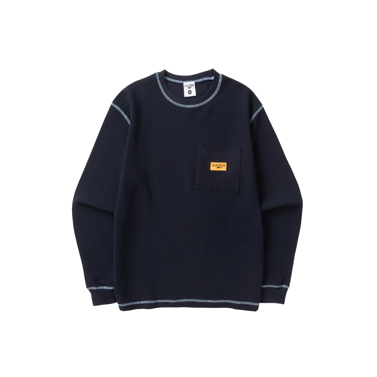 Service Works Waffle Contrast Thermal LS Tee Navy/Blue